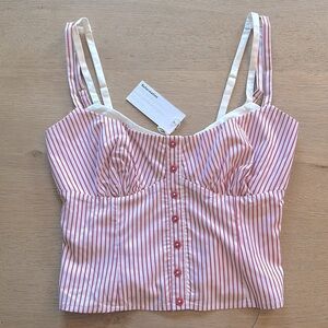NWT Reformation Alamo Tank Top Red Stripe